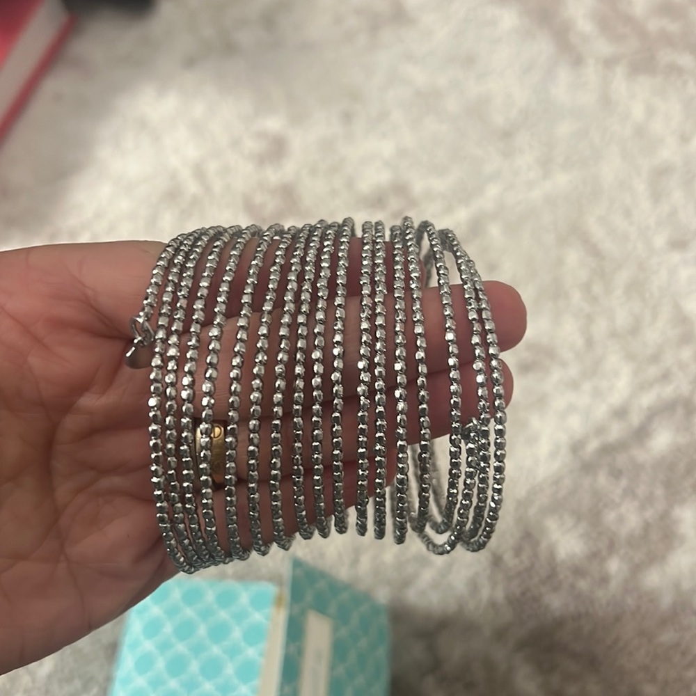 Stella & Dot Bardot Spiral Bangle- Silver